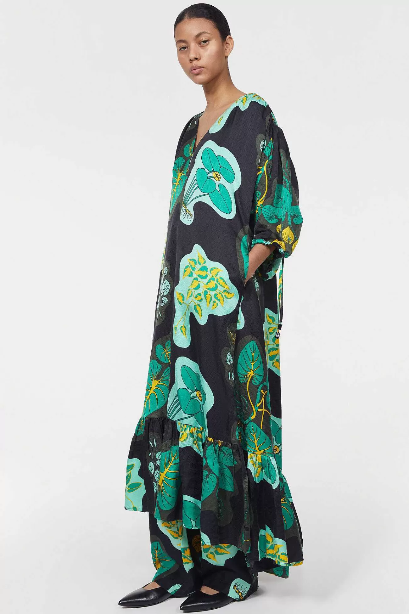 Rodebjer New Arrivals-Dakota Leaf Hammered Dress