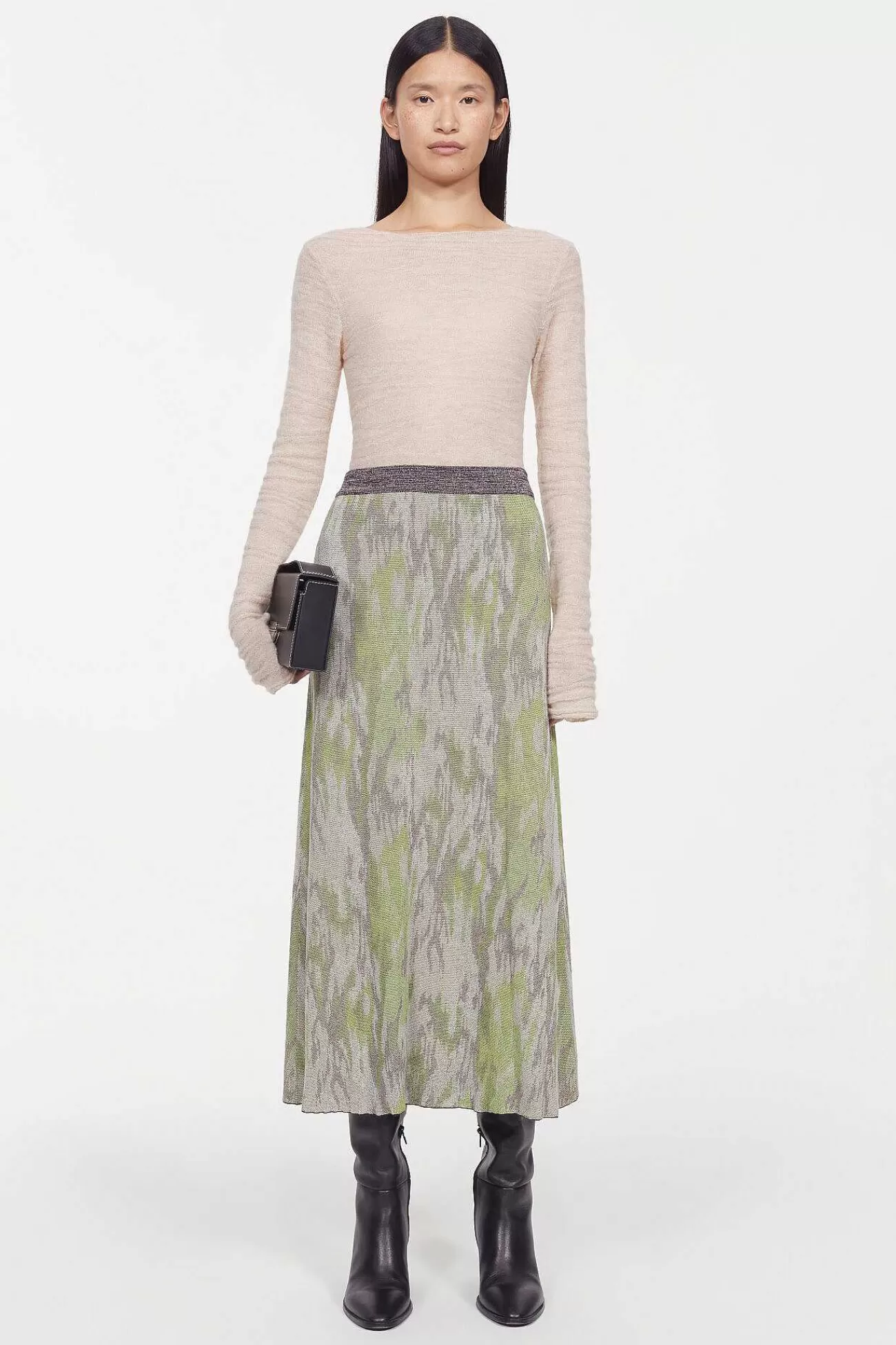 Rodebjer Skirts-Flora Jaquard Knitted Skirt